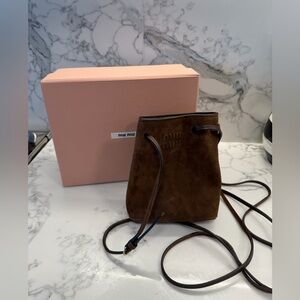 Miu Miu Rich Brown Suede Pouch